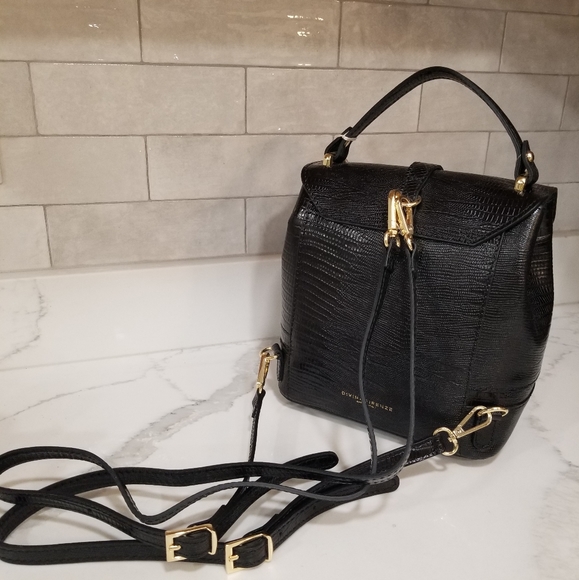 NEW Divina  Firenze genuine leather convertible bag backpack in Black - Picture 5 of 11